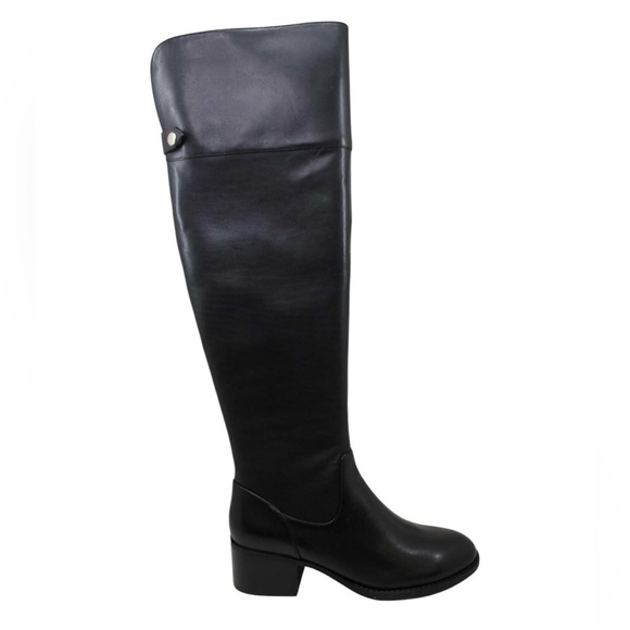 I.N.C Black Leather Knee-High Boots - Picture 1 of 4